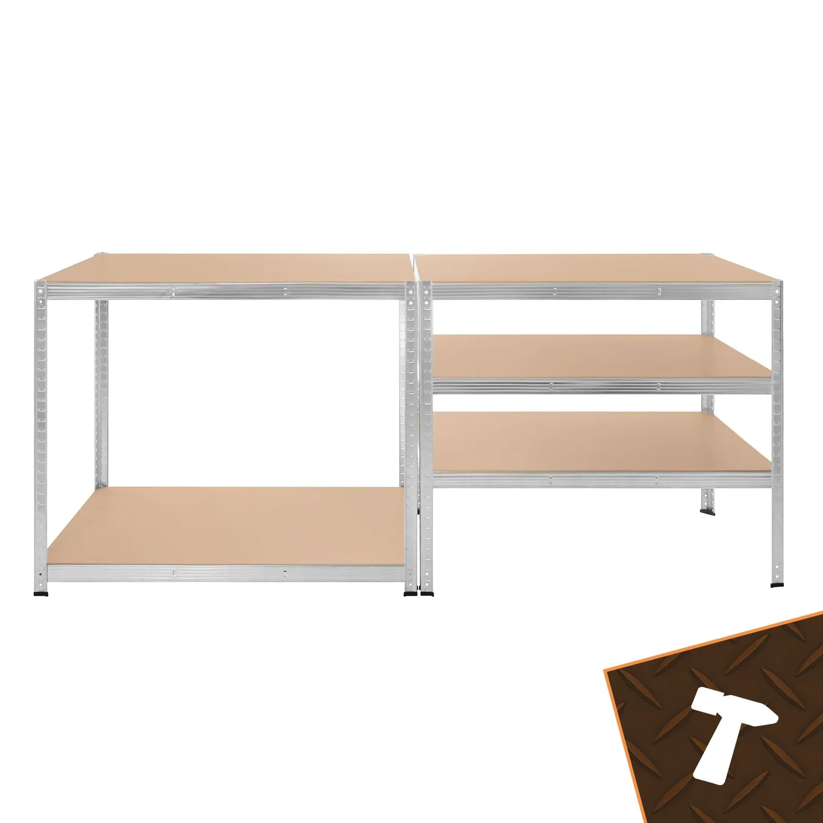 Opbevaringshylde 180x100x60 cm - sølvmetalhylde med 5 hylder, 1000 kg