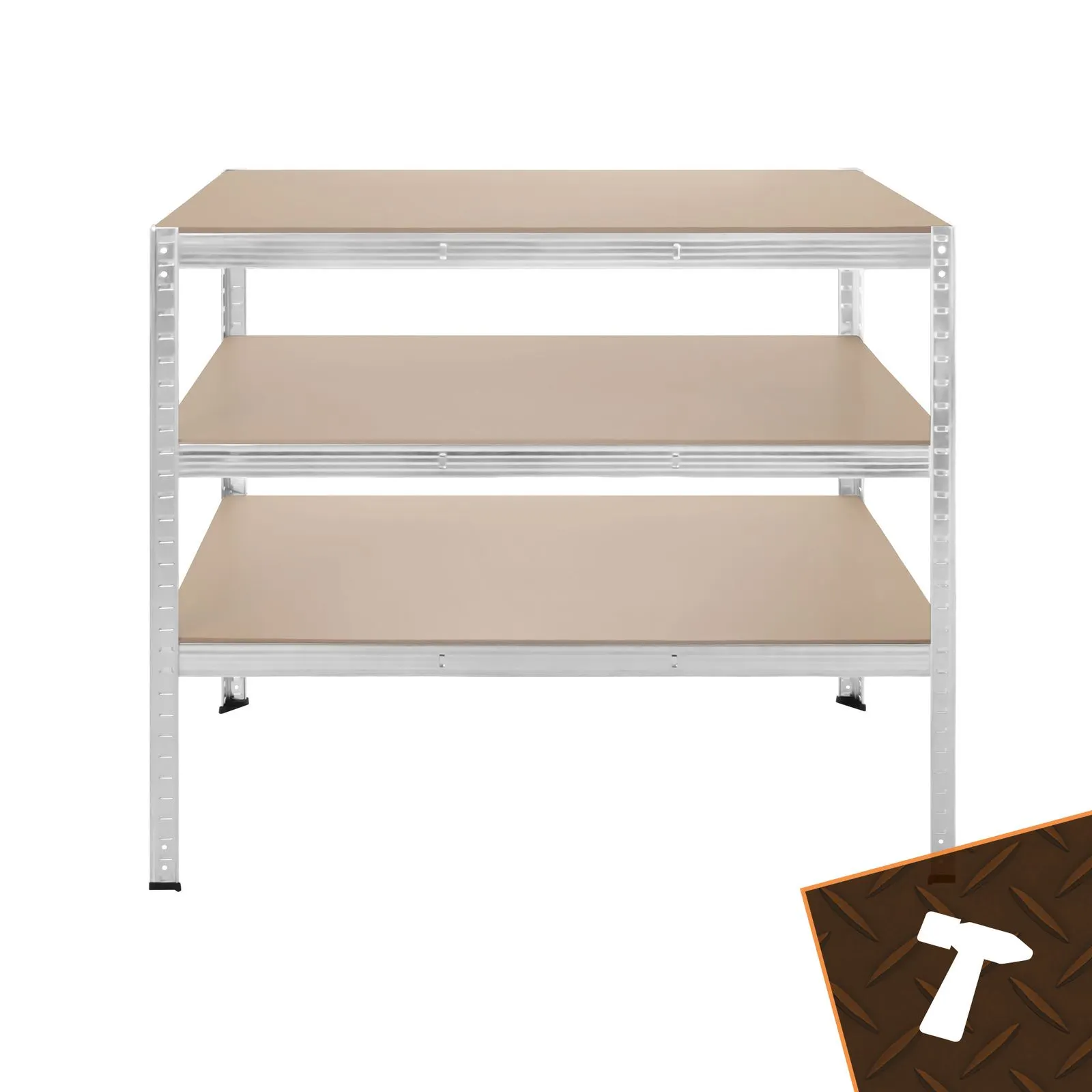 Opbevaringshylde 180x100x60 cm - sølvmetalhylde med 5 hylder, 1000 kg
