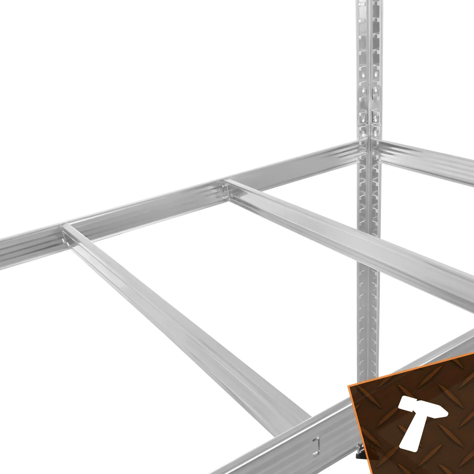 Opbevaringshylde 180x100x60 cm - sølvmetalhylde med 5 hylder, 1000 kg