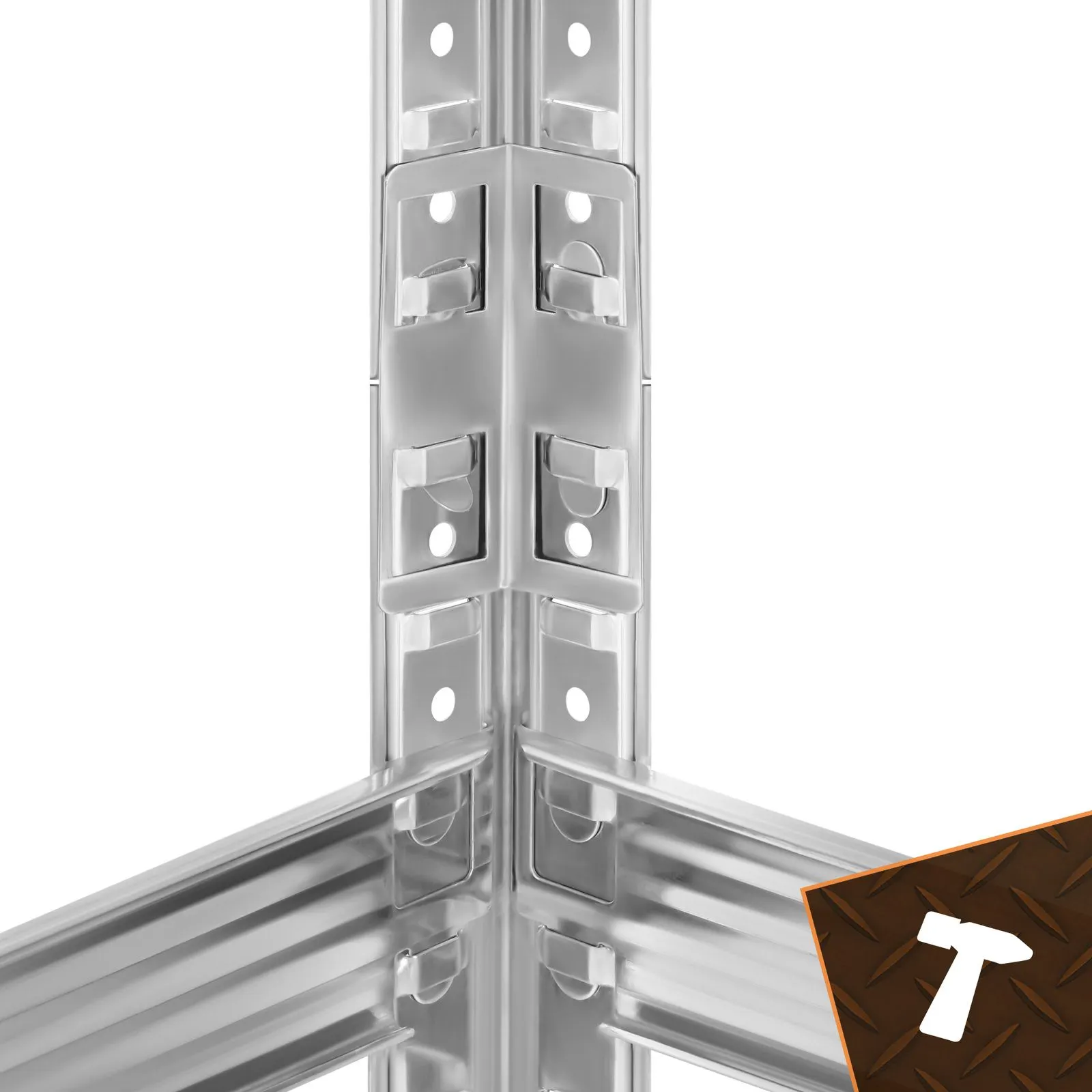 Opbevaringshylde 180x100x60 cm - sølvmetalhylde med 5 hylder, 1000 kg