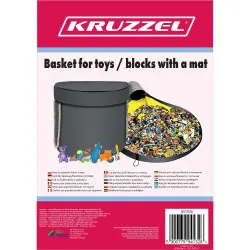 Lelukori leikkimatolla 2-in-1 – 20 litraa, 135 cm, palikoille ja leluille