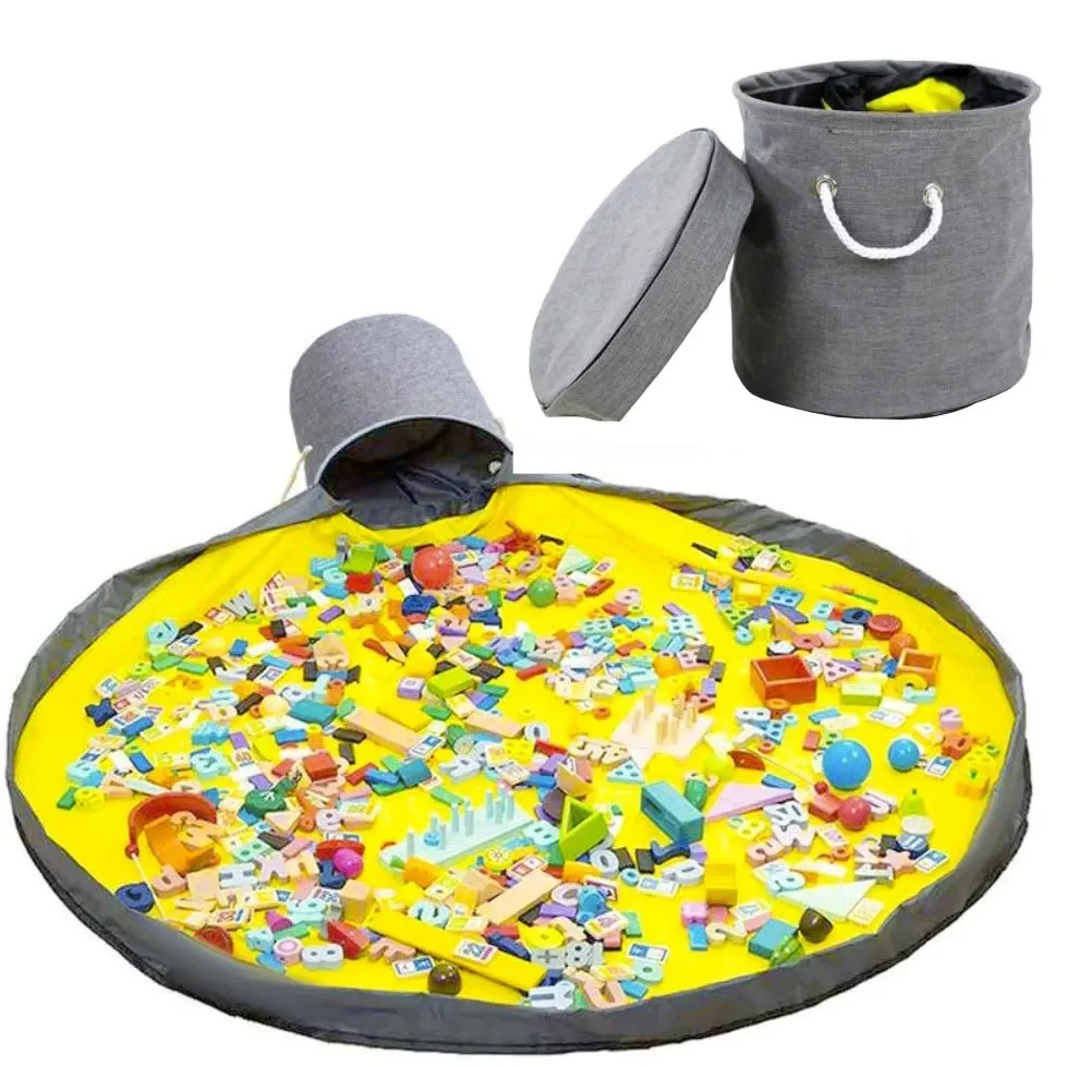 Lelukori leikkimatolla 2-in-1 – 20 litraa, 135 cm, palikoille ja leluille