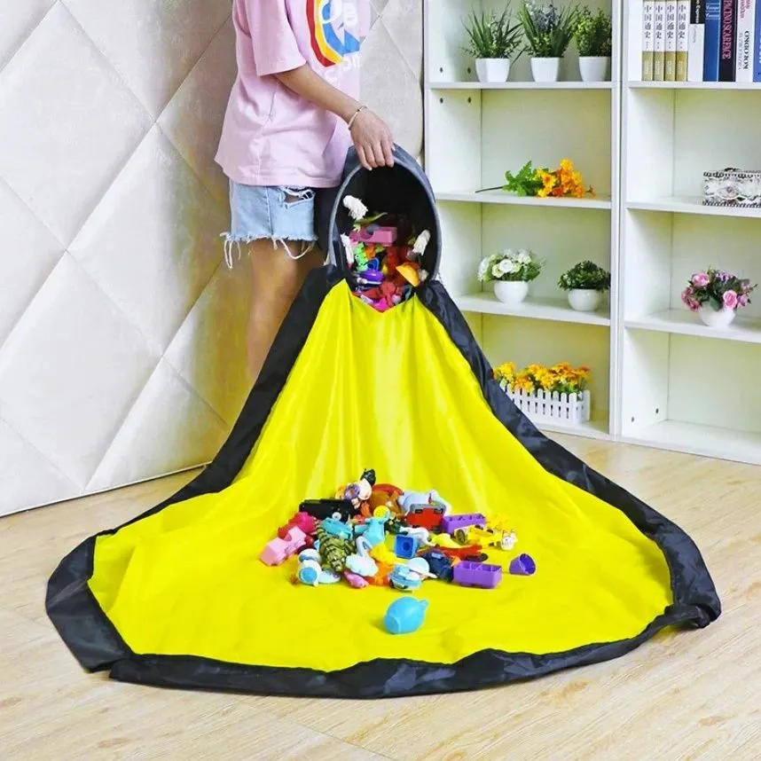 Lelukori leikkimatolla 2-in-1 – 20 litraa, 135 cm, palikoille ja leluille