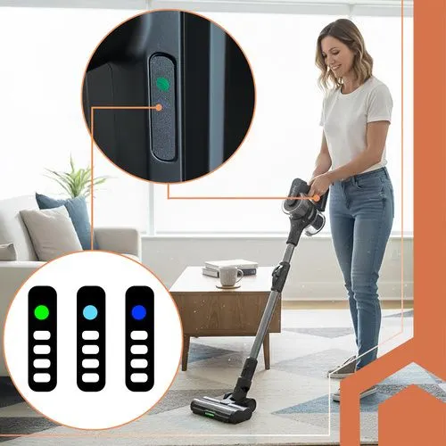 Sladdlös skaftdammsugare 400 W – 35 kPa, 52 min drifttid, HEPA-filter och LED-borste