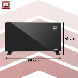 Elektrisk glasvarmer 2500 W med WiFi og fjernbetjening - sort