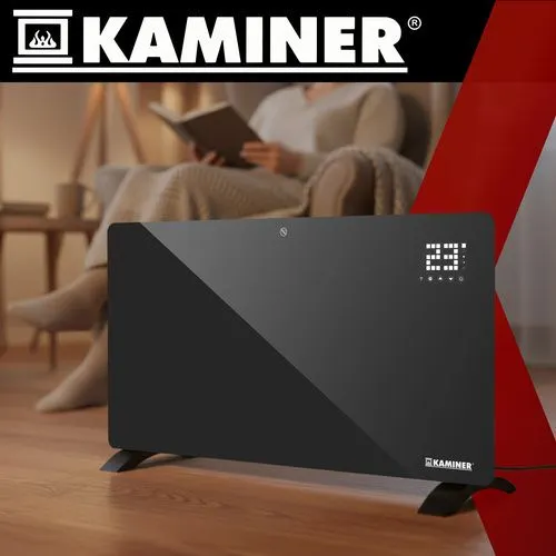 Elektrisk glasvärmare 2500 W med WiFi och fjärrkontroll - svart