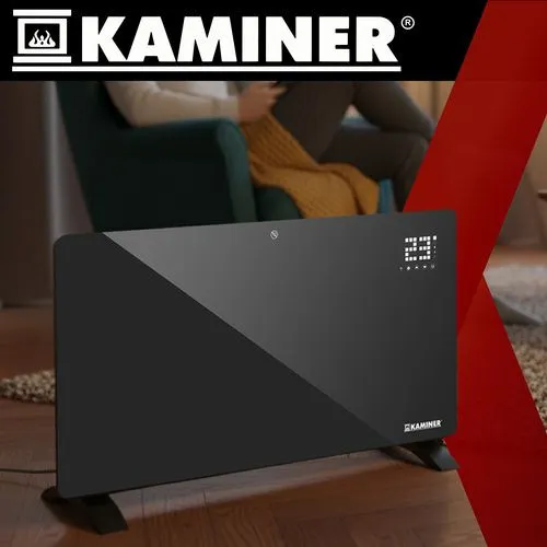 Elektrisk glasvärmare 2500 W med WiFi och fjärrkontroll - svart