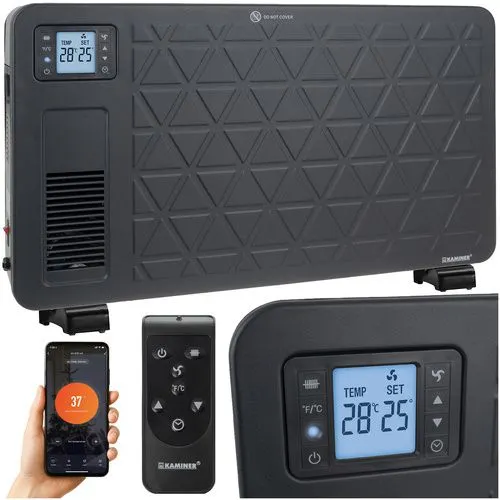 Elektrisk konvektorvärmare 2300 W WiFi svart med fjärrkontroll