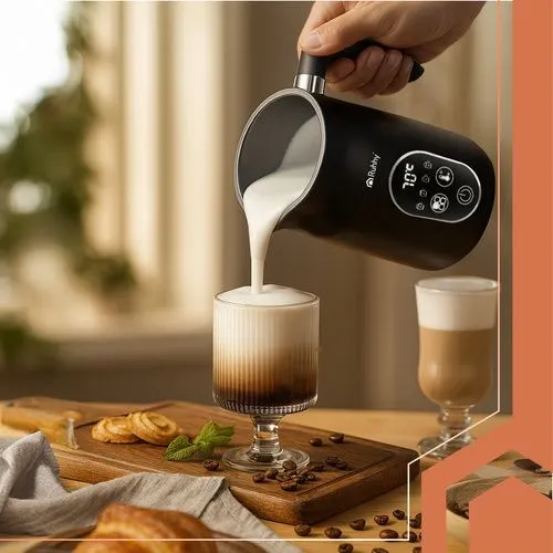 Elektrisk mjölkskummare 500 W med LED-display och 4 funktioner