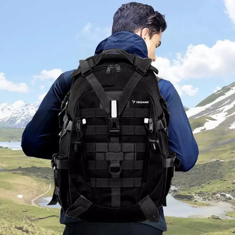 Vandringsryggsäck 25 L XL med MOLLE och regnskydd