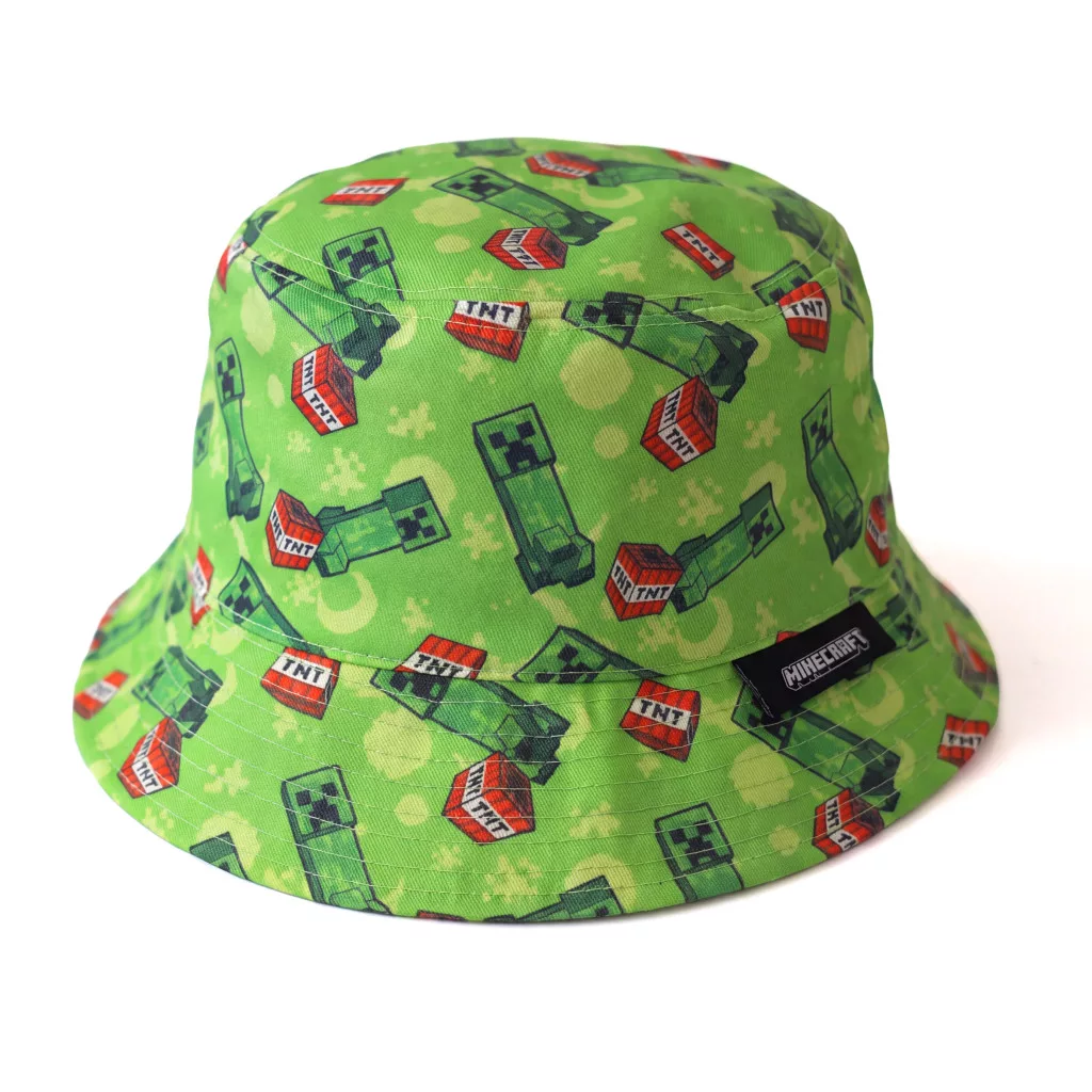 Minecraft Creeper Pop fiskarhatt barn 55 cm grön