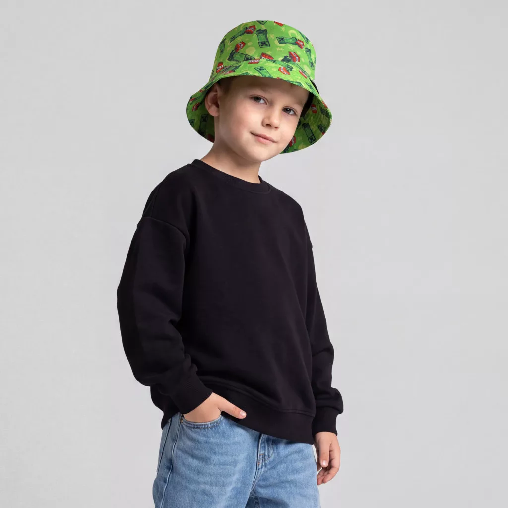 Minecraft Creeper Pop fiskarhatt barn 55 cm grön