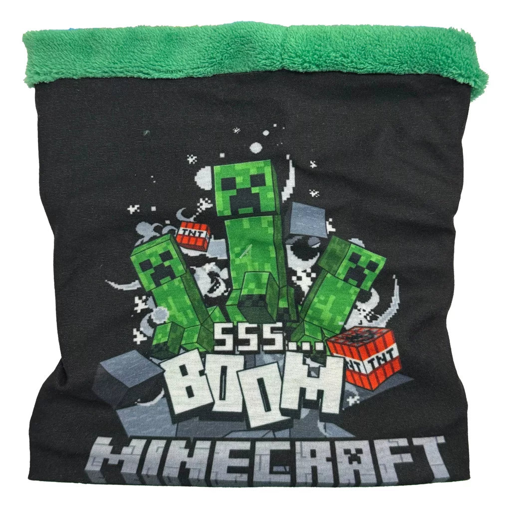Minecraft Boom Sherpa halsduk barn svart – One Size