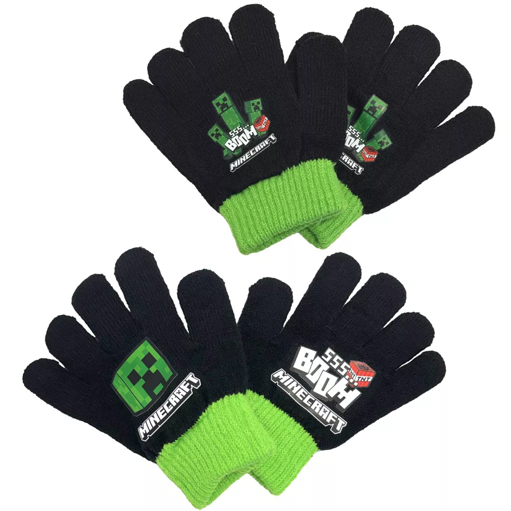 Minecraft Boom barnhandskar svarta One Size 2 par