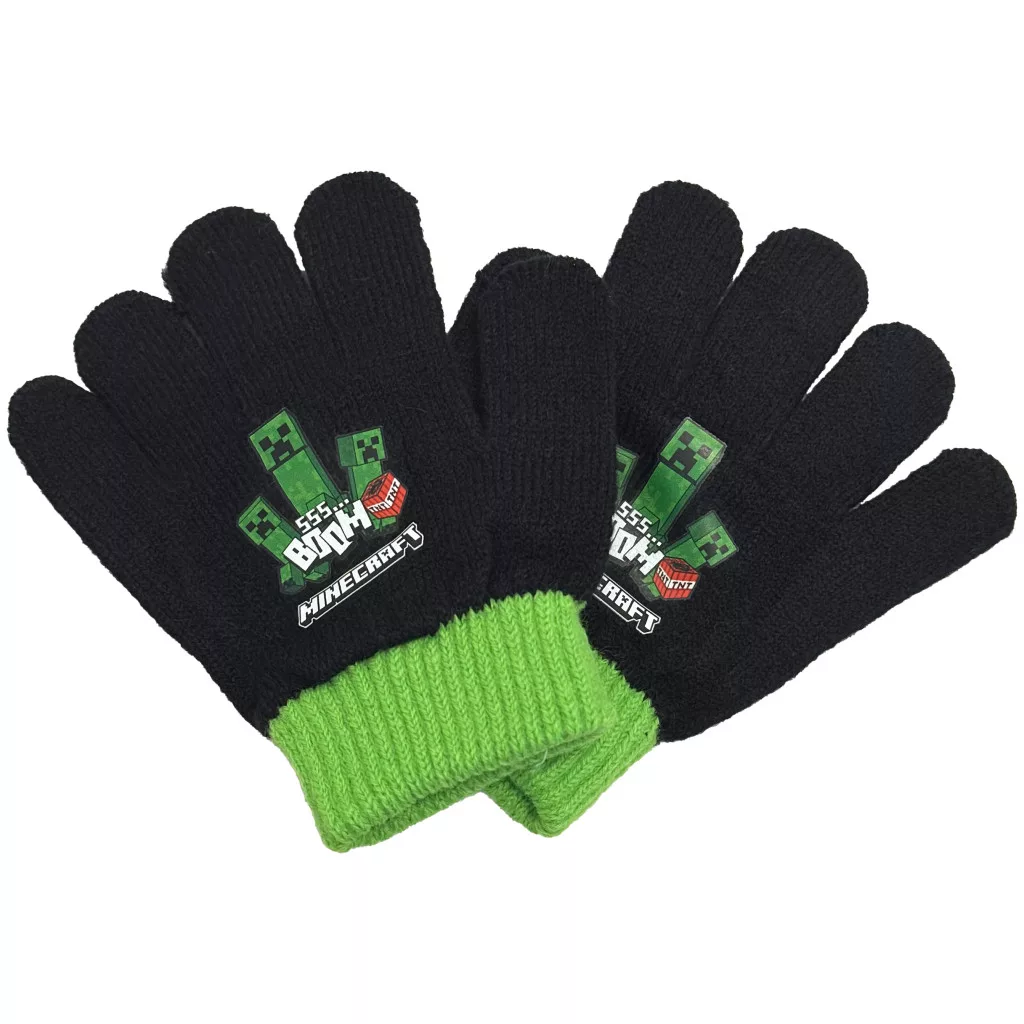 Minecraft Boom barnhandskar svarta One Size 2 par