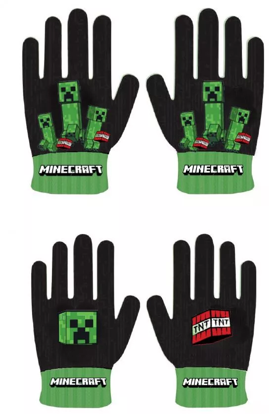 Minecraft Boom barnhandskar svarta One Size 2 par