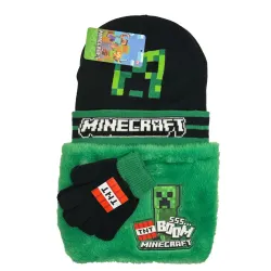 Minecraft Boom Deluxe vinterset barn – mössa halsduk handskar