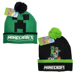 Minecraft Battle barnmössa Grön-Svart 2 stycken One Size