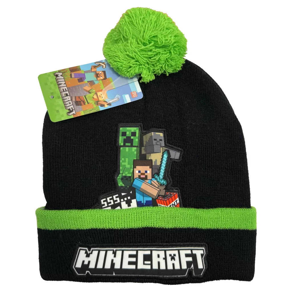 Minecraft Battle barnmössa Grön-Svart 2 stycken One Size