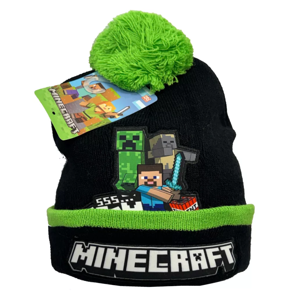 Minecraft Battle barnmössa Grön-Svart 2 stycken One Size