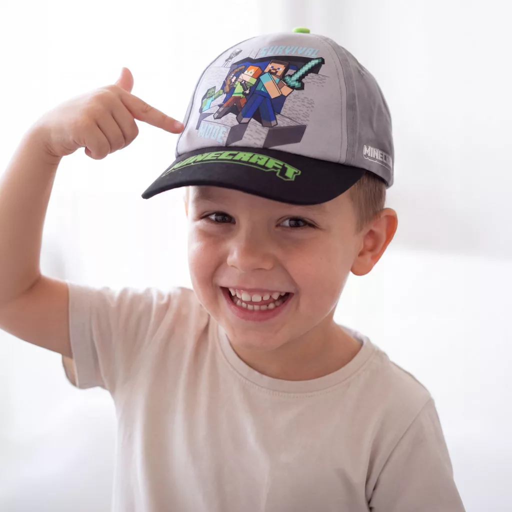 Minecraft Survival Mode keps barn 55 cm – Grå