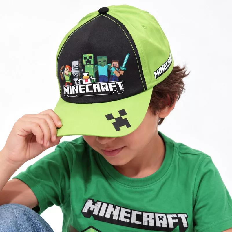 Minecraft Squad Style keps barn 55 cm – Grön