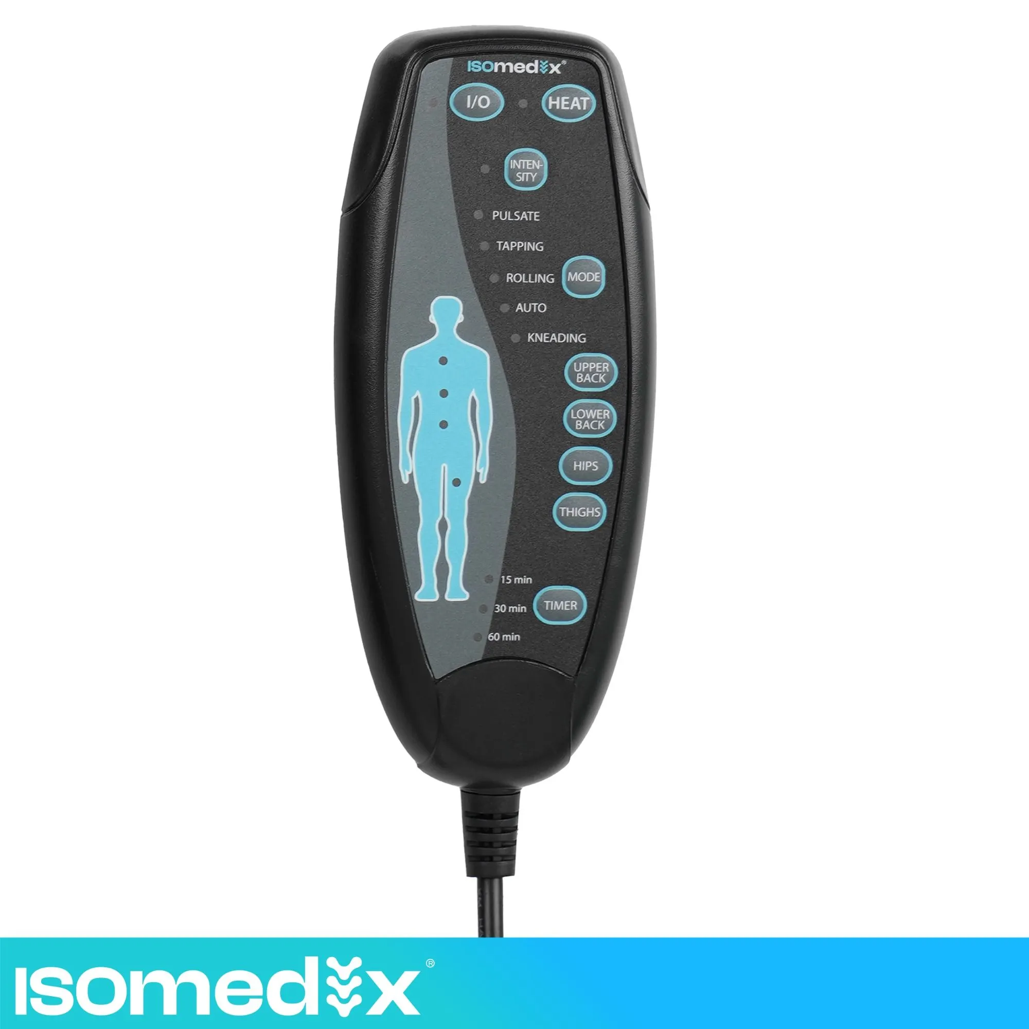 Vibrerande massagematta med värme – 5 program och 6 motorer
