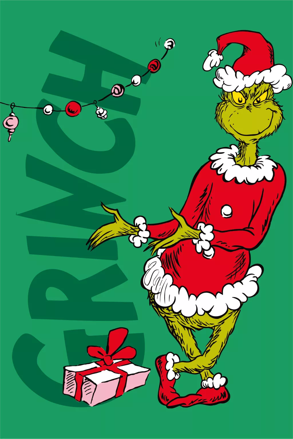 The Grinch Presents Merry mikrofleecepläd 100 × 150 cm