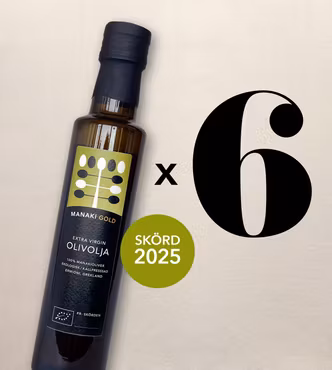 Manaki Gold extra virgin olivolja, 6x250 ml fr. senaste skörden!