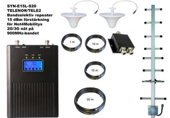 Paket för Telenor/Tele2 +15dBm med två inomhusantenner 900Mhz