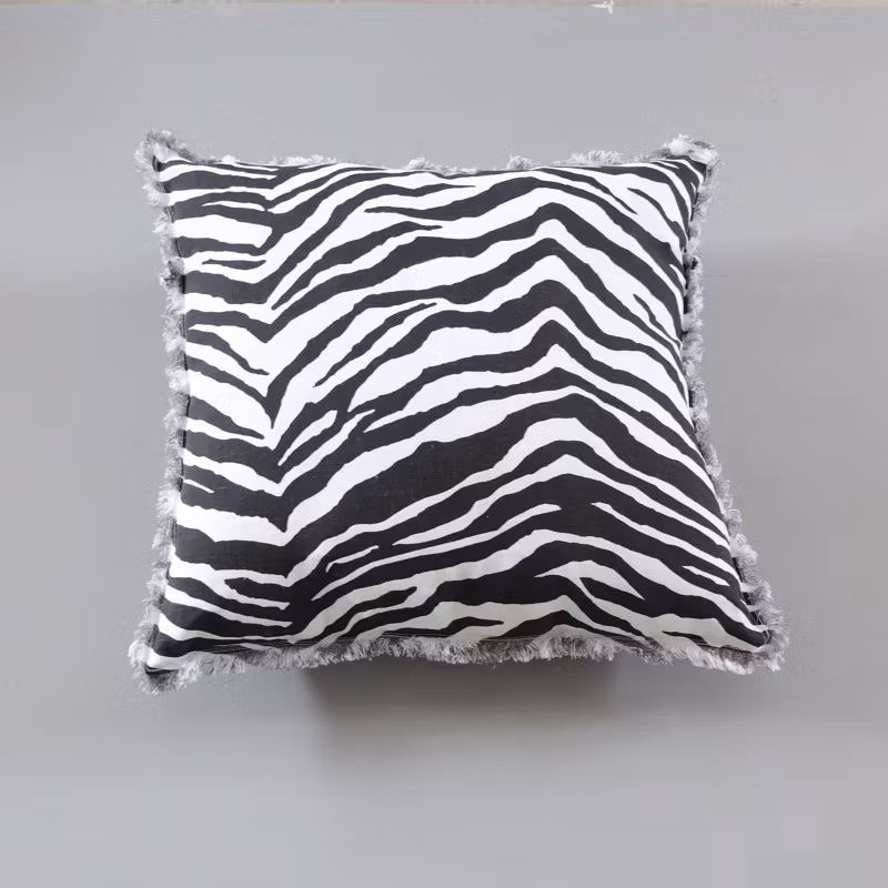 Kuddfodral Zebra, i linneblandning