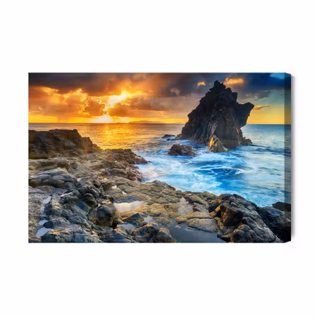 Canvastavla - Sunset over the water