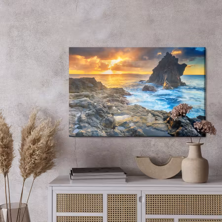 Canvastavla - Sunset over the water