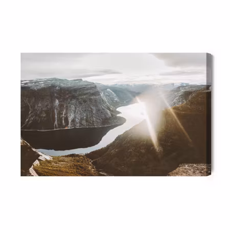 Canvastavla - Sunset in the mountains