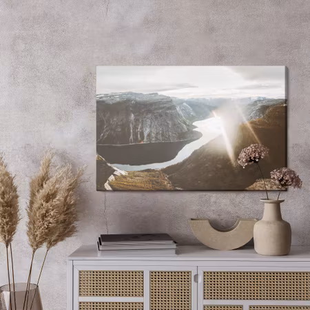 Canvastavla - Sunset in the mountains