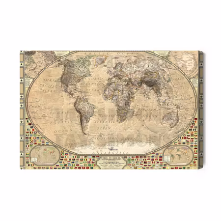 Canvastavla - Vintage world map