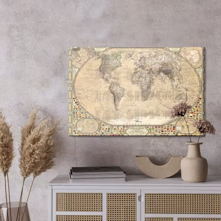 Canvastavla - Vintage world map