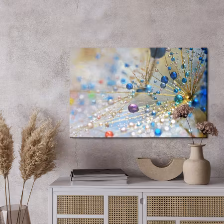 Canvastavla - Dandelion, colorful drops