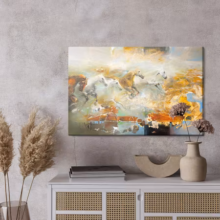 Canvastavla - Galloping horses