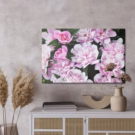 Canvastavla - Peonies among the greenery