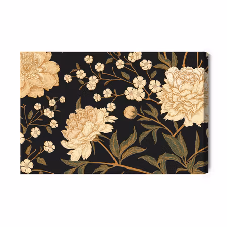 Canvastavla - Peonies with stems