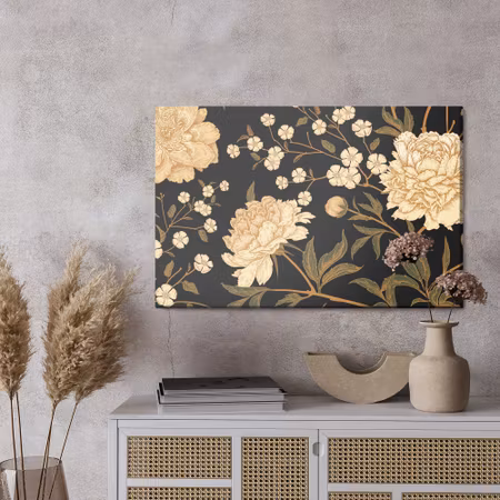 Canvastavla - Peonies with stems