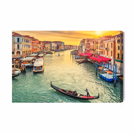 Canvastavla - Boats in venice