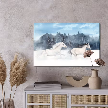 Canvastavla - Horses galloping through the snow