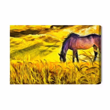 Canvastavla - Painted horse in the field