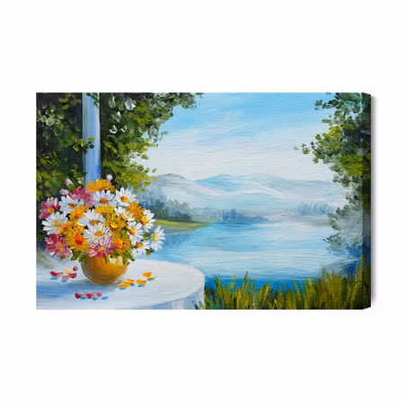 Canvastavla - Summer landscape with the sea