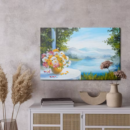 Canvastavla - Summer landscape with the sea