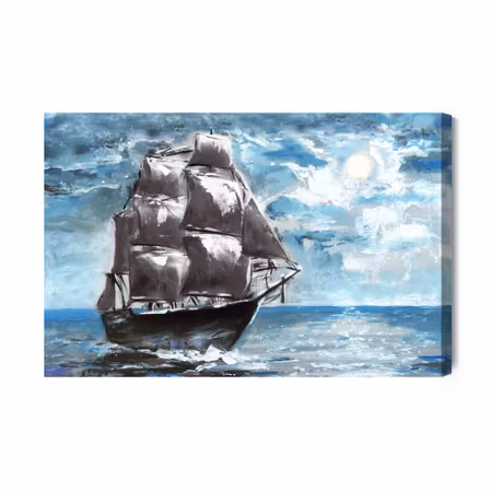 Canvastavla - Pirate ship in the sea