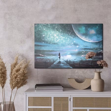 Canvastavla - The sea and the pier in a fantasy style