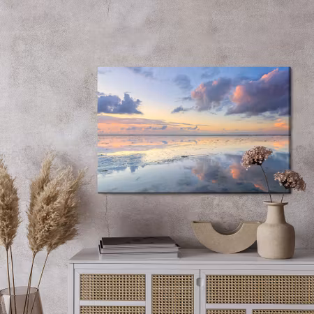 Canvastavla - Mirror reflection of the clouds in the